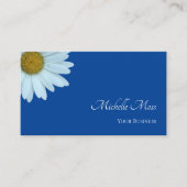 Stylish Daisy Floral Elegant Blue Visitekaartje (Voorkant)