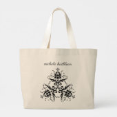 Stylish Damask Monogram Grote Tote Bag (Achterkant)