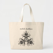 Stylish Damask Monogram Grote Tote Bag (Voorkant)
