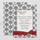 Stylish Damask Wedding Rehearsal Dinner Invitation Kaart (Voorkant / Achterkant)
