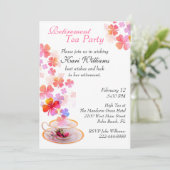 Stylish Dames Retirement Tea Party Invitation Kaart (Staand voorkant)