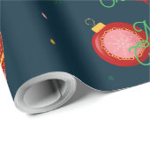 Stylish Dark Blue and Red Minimalist Gift Wrapping Cadeaupapier (Rol Hoek)