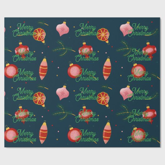 Stylish Dark Blue and Red Minimalist Gift Wrapping Cadeaupapier (Vlak)