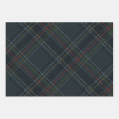 Stylish dark navy blue Christmas plaid holiday Inpakpapier Vel (Voorkant 2)