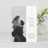 Stylish Date Modern Monogram Wedding Photo Save The Date (Staand voorkant)