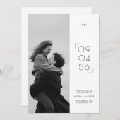 Stylish Date Modern Monogram Wedding Photo Save The Date (Voorkant / Achterkant)