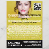 Stylish Dermatologist, Dermatology Clinic, QR Code Flyer (Voorkant)