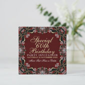 Stylish Diamond Elegance 60th Birthday Invitations Kaart (Staand voorkant)