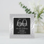 Stylish Diamonds Silver 60th Wedding Anniversary Kaart (Staand voorkant)
