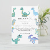 Stylish Dinosaur Baby Shower White Bedankkaart (Staand voorkant)