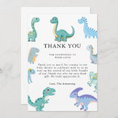 Stylish Dinosaur Baby Shower White Bedankkaart (Voorkant / Achterkant)