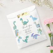 Stylish Dinosaur Baby Shower White Bedankzakje (Gezegeld)