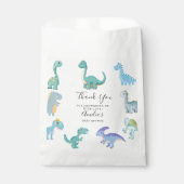 Stylish Dinosaur Baby Shower White Bedankzakje (Voorkant)