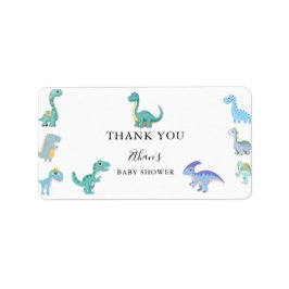 Stylish Dinosaur Baby Shower White Etiket