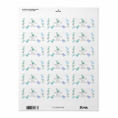 Stylish Dinosaur Baby Shower White Etiket (Full Sheet)