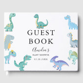 Stylish Dinosaur Baby Shower White Gastenboek (Voorkant)
