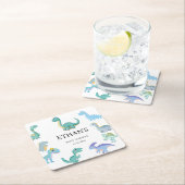 Stylish Dinosaur Baby Shower White Kartonnen Onderzetters (Insitu)