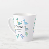 Stylish Dinosaur Baby Shower White Latte Mok (Linkerhoek)