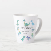 Stylish Dinosaur Baby Shower White Latte Mok (Rechterhoek)