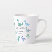 Stylish Dinosaur Baby Shower White Latte Mok (Rechts)