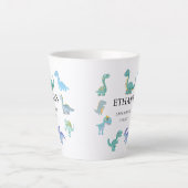 Stylish Dinosaur Baby Shower White Latte Mok (Voorkant)