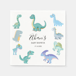 Stylish Dinosaur Baby Shower White Servet