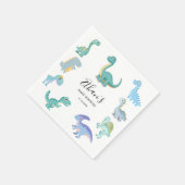 Stylish Dinosaur Baby Shower White Servet (Hoek)