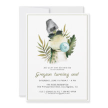 Stylish Dinosaur | Uitnodiging van de partij Birth