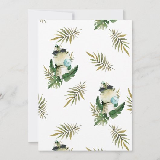 Stylish Dinosaur | Uitnodiging van de partij Birth (Achterkant)