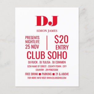Stylish DJ, Club Event Adverteren Flyer
