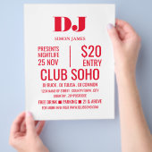 Stylish DJ, Club Event Adverteren Flyer (Hand)
