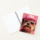 Stylish Dog in Pink Hat and Sunglasses Notebook Notitieboek (Binnen)