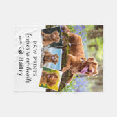 Stylish Dog Memorial Gift Pet Loss 4 Foto Collage Fleece Deken (Voorkant (Horizontaal))