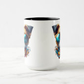 Stylish Dog With Glasses Colorful Modern Pet Art Mok (Midden)