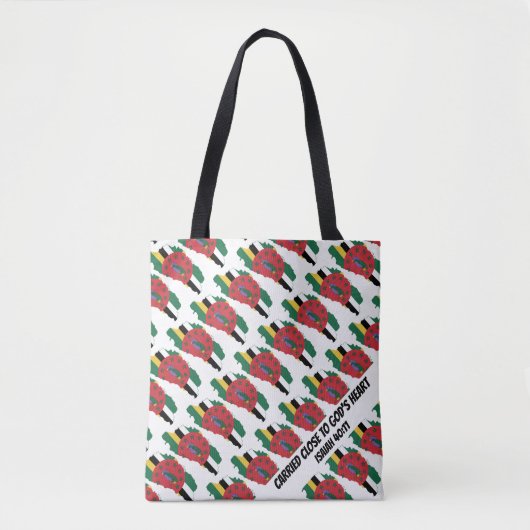 Stylish DOMINICA FLAG God's Heart Isaiah 40 Tote Bag (Voorkant)