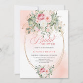 Stylish Dusty Pink Eucalyptus Bridal Shower Invite Kaart (Voorkant)