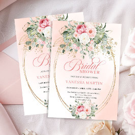 Stylish Dusty Pink Eucalyptus Bridal Shower Invite Kaart