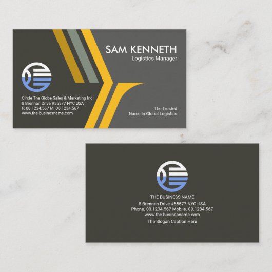 Stylish Eagle Wings Border Founder CEO Visitekaartje (Voorkant / Achterkant)