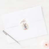 Stylish Easter Bunny | Happy Easter Waterverf Art Ronde Sticker (Envelop)