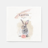 Stylish Easter Bunny | Happy Easter Waterverf Art Servet (Voorkant)