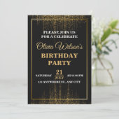 Stylish & Elegant Birthday Party Invitation Kaart (Staand voorkant)