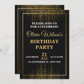 Stylish & Elegant Birthday Party Invitation Kaart (Voorkant / Achterkant)