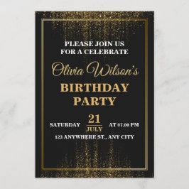 Stylish & Elegant Birthday Party Invitation Kaart
