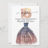 Stylish Elegant Dress 18th Birthday Party Kaart (Voorkant)