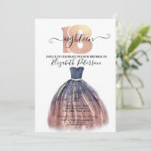 Stylish Elegant Dress 18th Birthday Party Kaart (Staand voorkant)