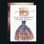 Stylish Elegant Dress 18th Birthday Party Kaart<br><div class="desc">Elegant chic jurk verjaardagsfeest uitnodiging.</div>