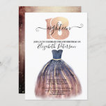 Stylish Elegant Dress 18th Birthday Party Kaart<br><div class="desc">Elegant chic jurk verjaardagsfeest uitnodiging.</div>