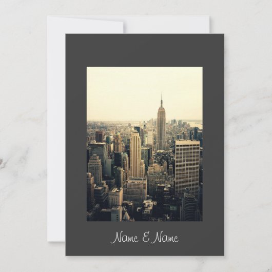 Stylish Elegant New York Wedding Invitation Kaart (Voorkant)