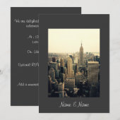 Stylish Elegant New York Wedding Invitation Kaart (Voorkant / Achterkant)