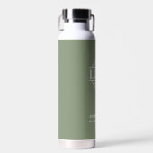 Stylish Elegant Sage Green Company Business Logo Waterfles (Voorkant)